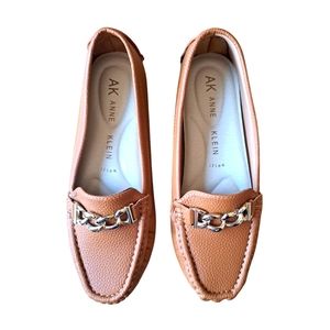 ANNE KLEIN iflex NWOT Tan Leather Driving Shoes Loafers, 8.5 US Womens